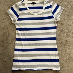 Striped fitted crew neck tee Size Large